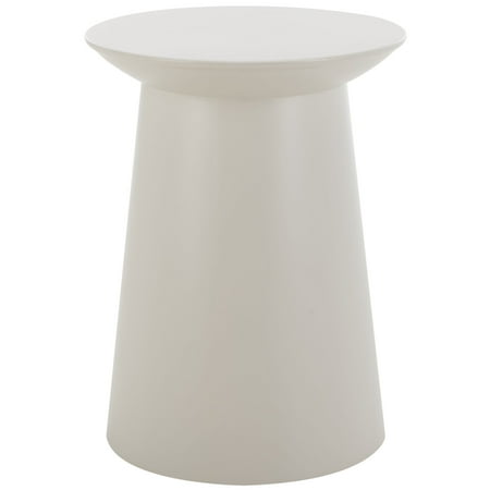 SAFAVIEH Rivia Modern Style Warm Grey Round End Table (15.8 in. W x 15.8 in. D x 19.5 in. H)