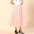 thumbnail image 6 of Women's A Line Party Dinner Tutu Skirt Brown Stretchy High Waisted Flared Skirt Half Skirt Silk Midi Skirt Plaid Skirt Set Ballet Skirts Mini Crib Skirt Split Thigh Skirt Jean Skirt for Women Stretchy, 6 of 7
