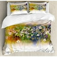 thumbnail image 3 of Watercolor Flower Home Decor Twin Size Duvet Cover Set, Vogue Display Wisteria Violets Wreath Fragrant Plants Herbs Artsy, Decorative 2 Piece Bedding Set with 1 Pillow Sham, Multi, by Ambesonne, 3 of 3