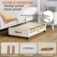thumbnail image 3 of Eunos Under Bed Storage with Wheels, 4 Pack Underbed Storage Containers with Clear Lid and Handles, Storage Organizer Bins, Beige, 3 of 8