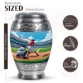 thumbnail image 2 of JAGASY Baseball Unique Urn for Father, Blue Small Urns for Human Ashes Keepsake, Blue Sky Clouds Baseball Stadium & Grassy Field Decorative Urns for Mother, Tiny Cremation Urn for Parents, (3 Inch), 2 of 7