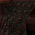 thumbnail image 4 of Glow in The Dark Throw Blanket 51 x 60 Inches, Luminous Blanket Super Soft Plush Flannel Fleece Blanket Gift for Girls Boys, Warm Cozy Glowing Blanket for Kids Bed Sofa Couch, 4 of 11