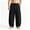 Black, variant on Men's Cotton Linen Drawstring Harem Pants Plus Size Casual Elastic Waist Lightweight Trouser Hippie Summer Beach Pants