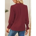 thumbnail image 4 of Corabera Boho Tops for Women Ruffle Sleeve V Neck Cute Tops Flowy Western Shirts Loose Fit Peasant Blouses for Women Burgundy S, 4 of 7