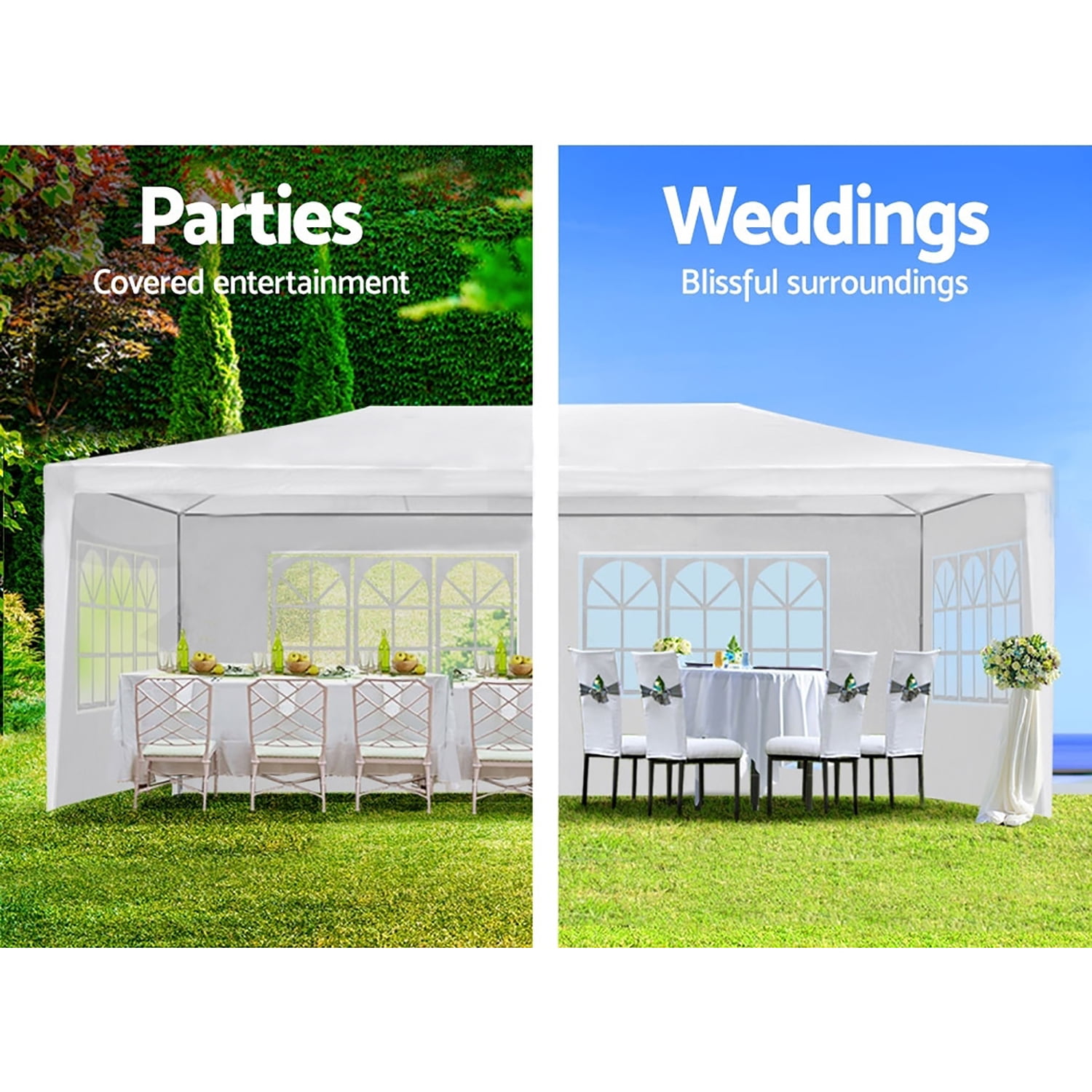 Aimee Lii 355"x118" Pop Up Tent, Backyard Canopy Gazebo, Gazebo with Sidewalls, Outdoor Patio Awnings for Party Camping BBQ Events, White Aimee Lii 355"x118" Pop Up Tent, Backyard Canopy Gazebo, Gazebo with Sidewalls, Outdoor Patio Awnings for Party Camping BBQ Events, White