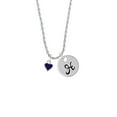 thumbnail image 2 of Delight Jewelry Silvertone Mini Two Sided Purple Heart Silvertone Script Initial Disc - H - Charm Necklace, 20"+3", 2 of 4