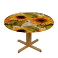 thumbnail image 3 of Fenyluxe Vintage Sunflower Round Tablecloth, Tablecloths Stain Resistant waterproof spill proof Table Cloth cover for Decoration Holiday Parties Kitchen Dining Picnic Indoor Outdoor 54-58, 3 of 8