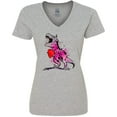 thumbnail image 3 of Inktastic Valentine's Day Graffiti T-Rex with Heart Shaped Candy Box Women's V-Neck T-Shirt, 3 of 5