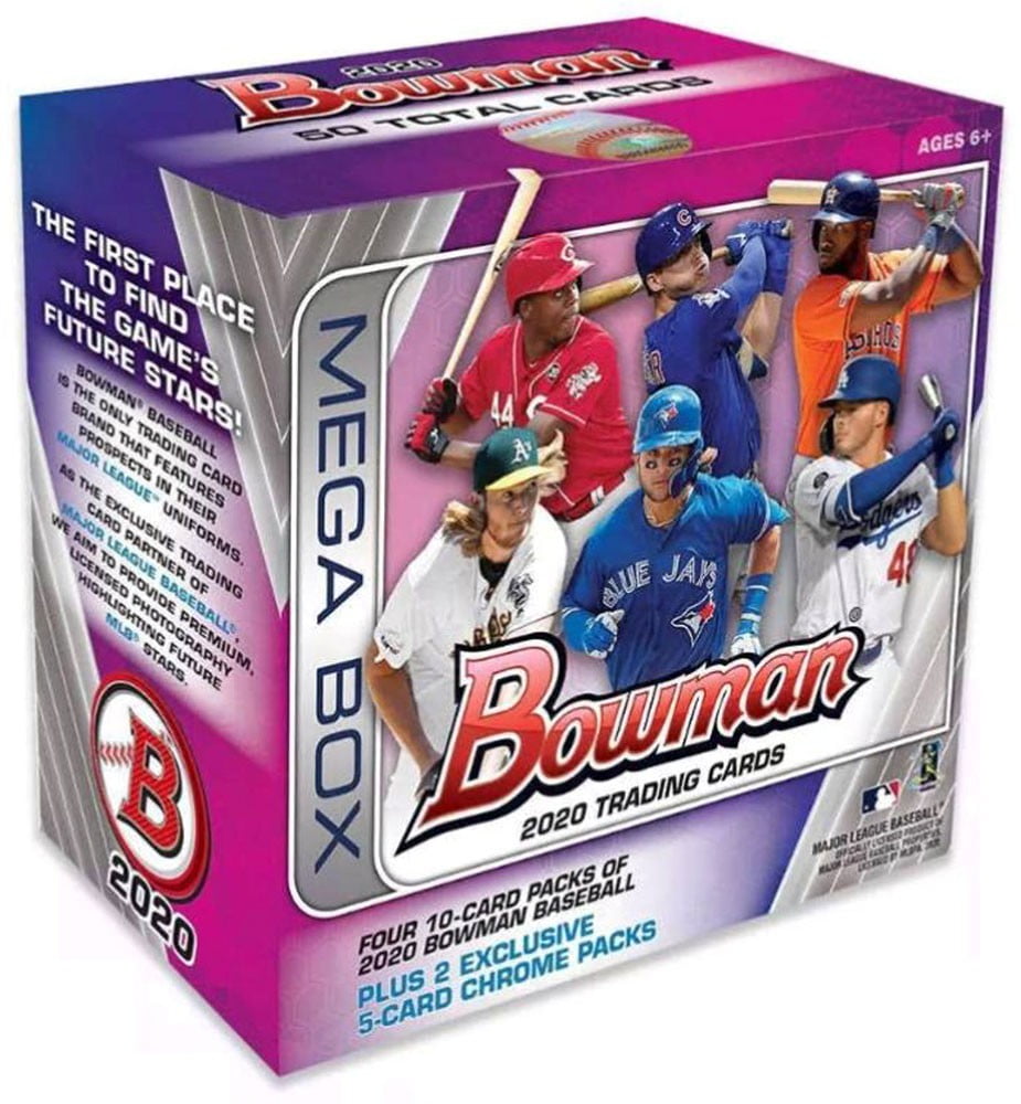Topps MLB 2020 Bowman Baseball Trading Card Mega Box, 6 Packs - Walmart.com