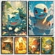 thumbnail image 4 of Figuras de anime de Pokémon en alta definición, Charizard, Bulbasaur, Squirtle, Charmander, ilustraciones, póster, pintura en lienzo, arte de pared, decoración de la habitación del hogar, 4 of 5