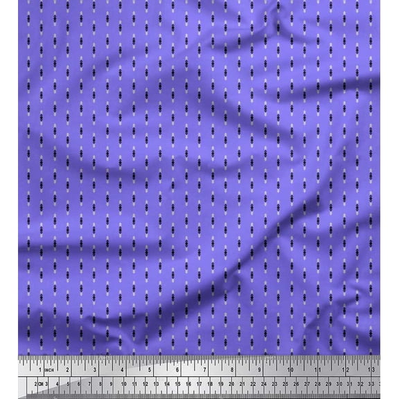 Soimoi Poly Georgette Fabric Diamond & Triangle Shirting Fabric Prints by Yard 52 Inch Wide