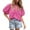 02# Hot Pink, variant on Jzuxvd Eyelet Tops for Women Summer Tops, Eyelet Blouse for Women Hollow Out Lace Top Embroidered Blouses, V Neck Button Puff Sleeve Army Green L
