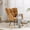 Khaki, variant on Noble House Takala 31" Teddy Fabric Rocking Glider Nursery Chair, Upholstered Accent Armchair for Living Room, Khaki