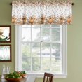 thumbnail image 3 of Orange Pumpkins Fall Curtain Valances for Windows, Kitchen Valance Window Treatments Panel 2 Pack, Thanksgiving Leaves Floral Pastoral Rod Pocket Short Curtains for Bathroom Bedroom 42 x 12 Inch, 3 of 8
