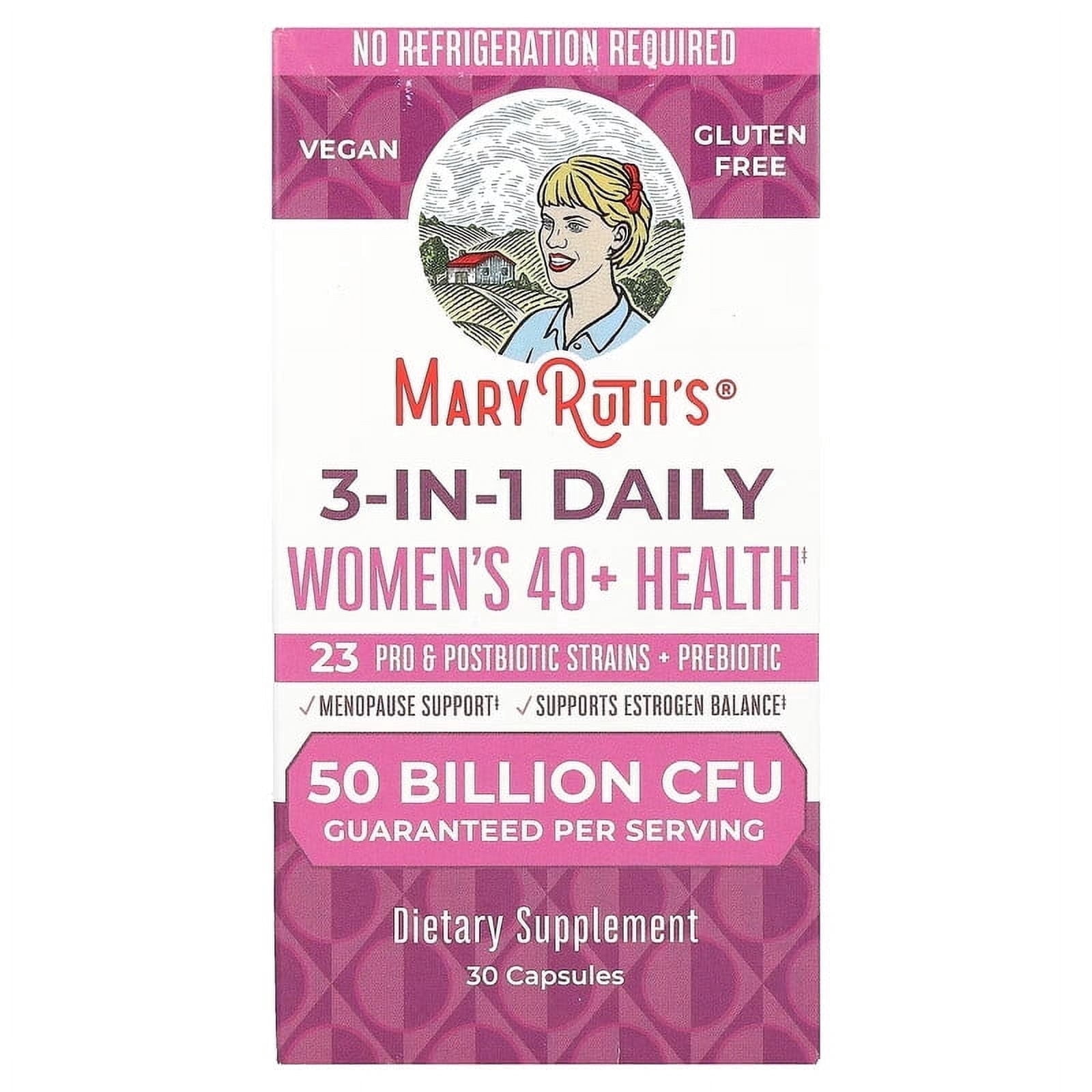 MaryRuth's Women's 40+ Probiotic Blend Capsules 50 Billion CFU Vegan Gluten-Free Dairy-Free 30 Capsules
