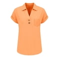 thumbnail image 6 of T Shirts for Women 2026 Summer Short Sleeve V Neck Collared Business Casual Office Work Tshirt Blouse, 6 of 9