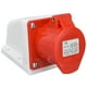 thumbnail image 3 of Toma industrial PC Latón Rojo Montaje en superficie CEE Enchufe para energía eléctrica IP44 220‑380V 240‑415V, 3 of 8