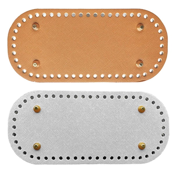 2 almohadillas de base pretaladradas para bolsas hechas a mano, para hacer bolsos. Gris + marrón