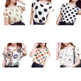 thumbnail image 2 of Camiseta estampada para mujer Camiseta casual de manga corta Camiseta de gasa suelta con cuello redondo sidaley FS11222-06, 2 of 7