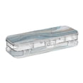 thumbnail image 2 of Plastic Pencil Box Large Capacity Pencil Boxes Clear Boxes with Snap-Tight Lid Stylish Office Supplies Storage Organizer Box Blue and Gold Swirling, 2 of 7