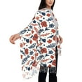 thumbnail image 4 of Sigee Red Blue Leaves for Scarf for Women Winter Warm Scarfs with Fringe, 4 of 8