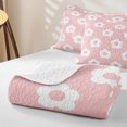 thumbnail image 4 of Erosebridal Cute Flower Daisy Twin Quilt Set for Girls, Plain Floral Groovy Twin Coverlet Set, 2pcs, 4 of 7