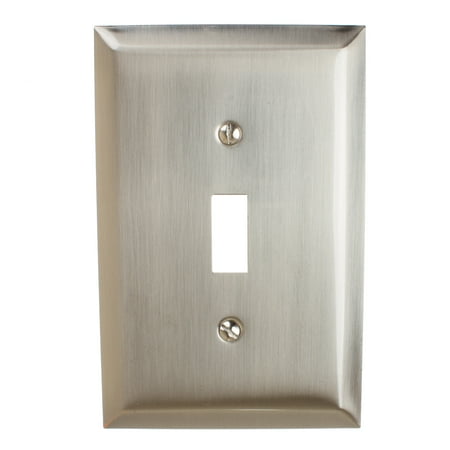 GlideRite Hardware Single Toggle Light Switch 1-Gang Wall Plate Cover, Brushed Nickel