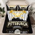 thumbnail image 2 of Manfei Baseball Gaming Full Size Sheets,Sport City Slihouette Bed Sheets,Pittsburgh Sheet Sets For Boys Teens,Ultra Soft Home Decor,4 Pieces, 2 of 7