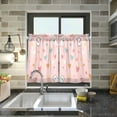 thumbnail image 4 of Yayeee Kitchen Curtains Tier Pair Light Filtering 27"x36" Rod Pocket Short Cafe Window Panel, Love in The Air, 4 of 7