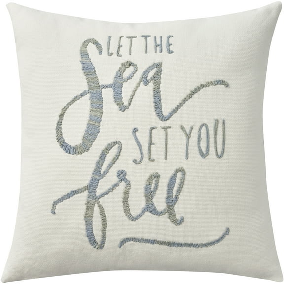 Nourison Life Styles Sea Set Free White 18" x 18" Throw Pillow