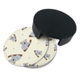 thumbnail image 6 of PAYOHTO Cartoon Koala Premium PU Leather Coasters Set - 6 Stylish Round Drink Coasters with Storage Box for Home and Office Use, 6 of 6