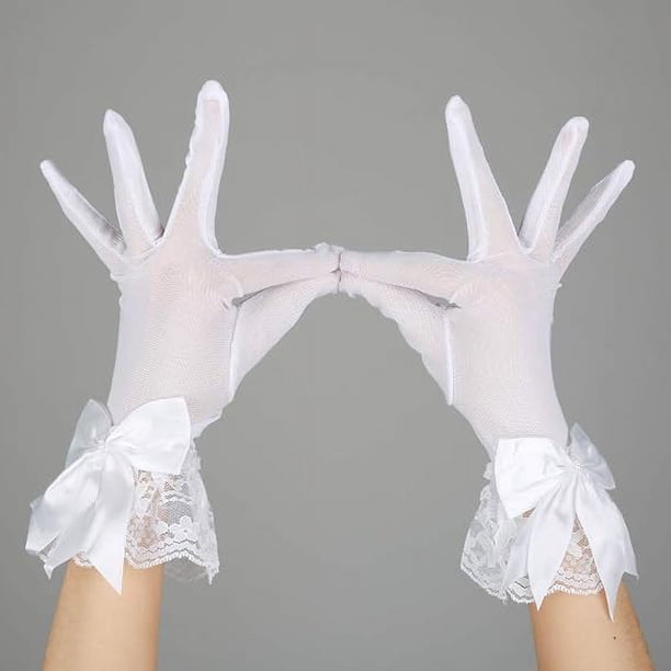 Pack De 2 Pares De Calentadores De Brazos Y Guantes De Encaje – Mangas Largas De 47 Cm Y Guantes Cortos, Perfectos Para Bodas Y Fiestas