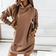 thumbnail image 4 of FRSASU Women'S Plus Size Clearance Top,Long-Sleeved Pocket Pullover Hoodie Dress Waist Sweatshirt Solid Tops, 4 of 7