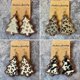 thumbnail image 2 of Retro Christmas Tree Earrings Leopard Print Dangle Earrings Christmas Earrings Christmas Tree Earrings Gift for Women, 2 of 5