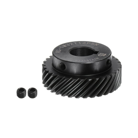 Unique Bargains Helical Gear 14mm Inner Dia 32T 1 Mod Hardened Steel Motor Gear, Right Direction