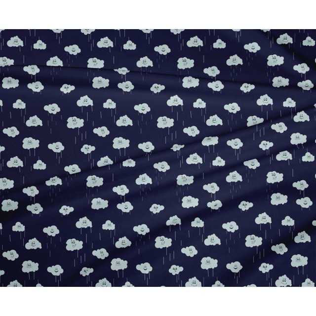 oneOone Polyester Lycra Fabric Rainy Clouds Nature Print Fabric by Yard 56 Inch Wide