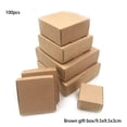 thumbnail image 2 of Naiovety Caja de regalo de dulces de 100 Uds., cajas de almacenamiento cuadradas marrones de varios tamaños hechas a mano de Chocolate DIY, Almacenamiento y organización del hogar Marrón 9.5x9.5x3cm, 2 of 6
