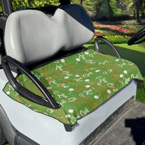 Renewold Golf Cart Seat Cover Universal Golf Cart Seat Blanket Keeps Cool and Clean for All 2-Seat Golf Carts, 52.36 x 32.28 Inch, Golfer Green Orange