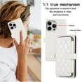 thumbnail image 4 of YEYKX Wallet Case for iPhone 12 Pro Max 6.7inch with Wrist/Shoulder Strap, 9 Card Slots Zipper Purse Luxury Leather Stand Checkered Cell Phone Cover,White,For iPhone 12 Pro Max, 4 of 10