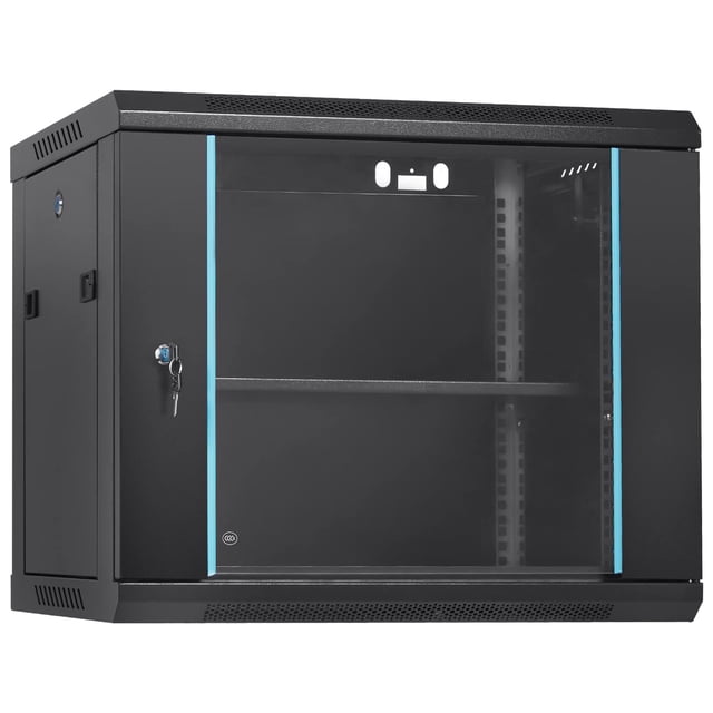 Gabinete de servidor de red de montaje en pared VEVOR 9U de 15.5 pulgadas de profundidad