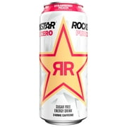Rockstar Pure Zero Sugar Free Energy Drink Strawberry Peach 16 fl oz Can