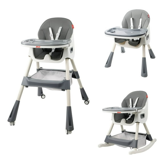 Silla Periquera D Bebé D Bebé Eat And Rock Convertible a Mecedora Gris