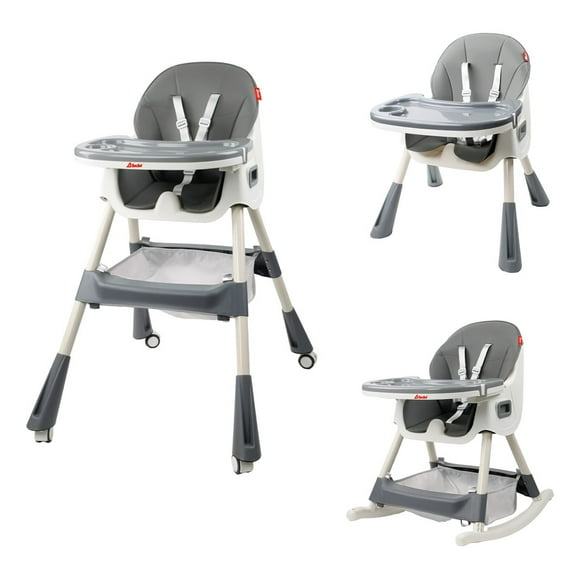 Silla Periquera D Bebé D Bebé Eat And Rock Convertible a Mecedora Gris