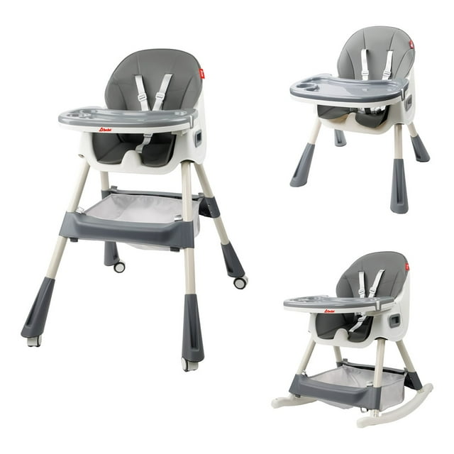 Silla Periquera D Bebé D Bebé Eat And Rock Convertible a Mecedora Gris