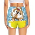 thumbnail image 4 of Xecao's Dog Takes a Bath in the Bathtub for a double-layer running short for women, perfect for gym, tennis, and more, featuring a convenient pocket., 4 of 9