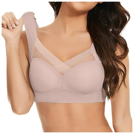 Lojoutye 2025 Women s Large Strapless Lace Mesh Sports Bra Tank Top Underwear Thin Sports Bras Women Side Fold Side Women Sports Bras Gather Adjustable Bra