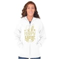 thumbnail image 4 of Cute Spring Happy Easter Bunny Ears Zip Hoodie Sweatshirt Women Brisco Brands S, 4 of 5