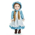 thumbnail image 4 of The Queen's Treasures 18 Inch Doll Clothes and Shoes, Little House on The Prairie 5 pc Blue Calico Dress with Bonnet, Apron, Pantaloons and Lace Up Boots., 4 of 8