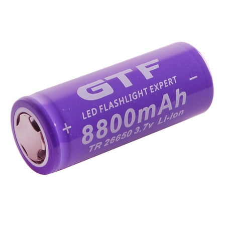 1 Pcs 3.7 V 26650 8800 mAh Li-ion Batterie Rechargeable pour Lampe Torche  LED Violet