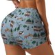 thumbnail image 1 of Balery Camping Caravan Pantalones cortos de entrenamiento estampados para mujer, sin costuras, ajustados, para gimnasio, yoga, correr, deportes, ejercicio activo, fitness.-Small, 1 of 8